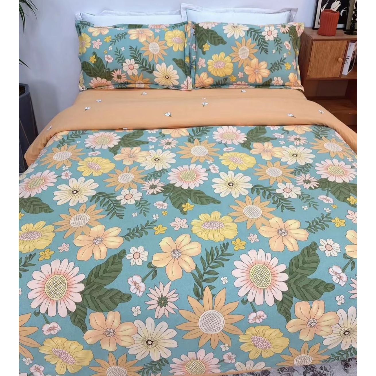 四季通用新款百支家用轻奢【花仙子】透气高支高密斜纹棉床单