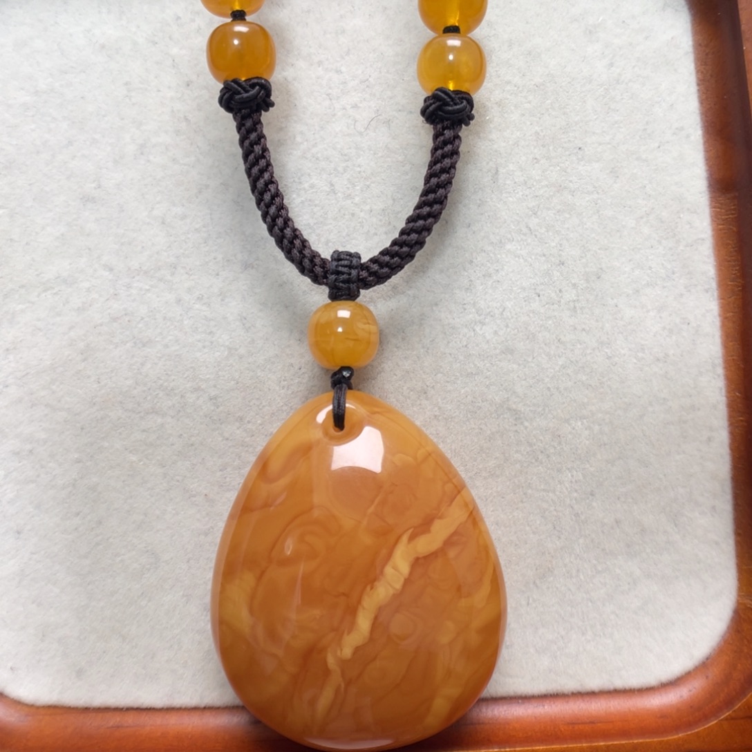 蜜蜡未镶嵌项链吊坠