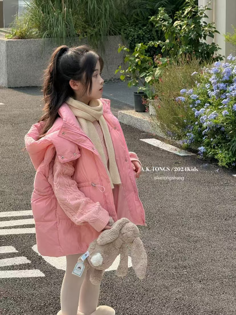 女厚款休闲风马甲保暖洋气加绒韩版加厚秋冬童装连帽