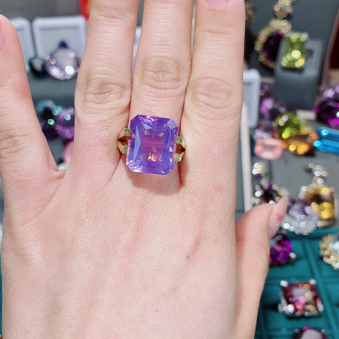 戒指水晶银S925镶嵌戒指