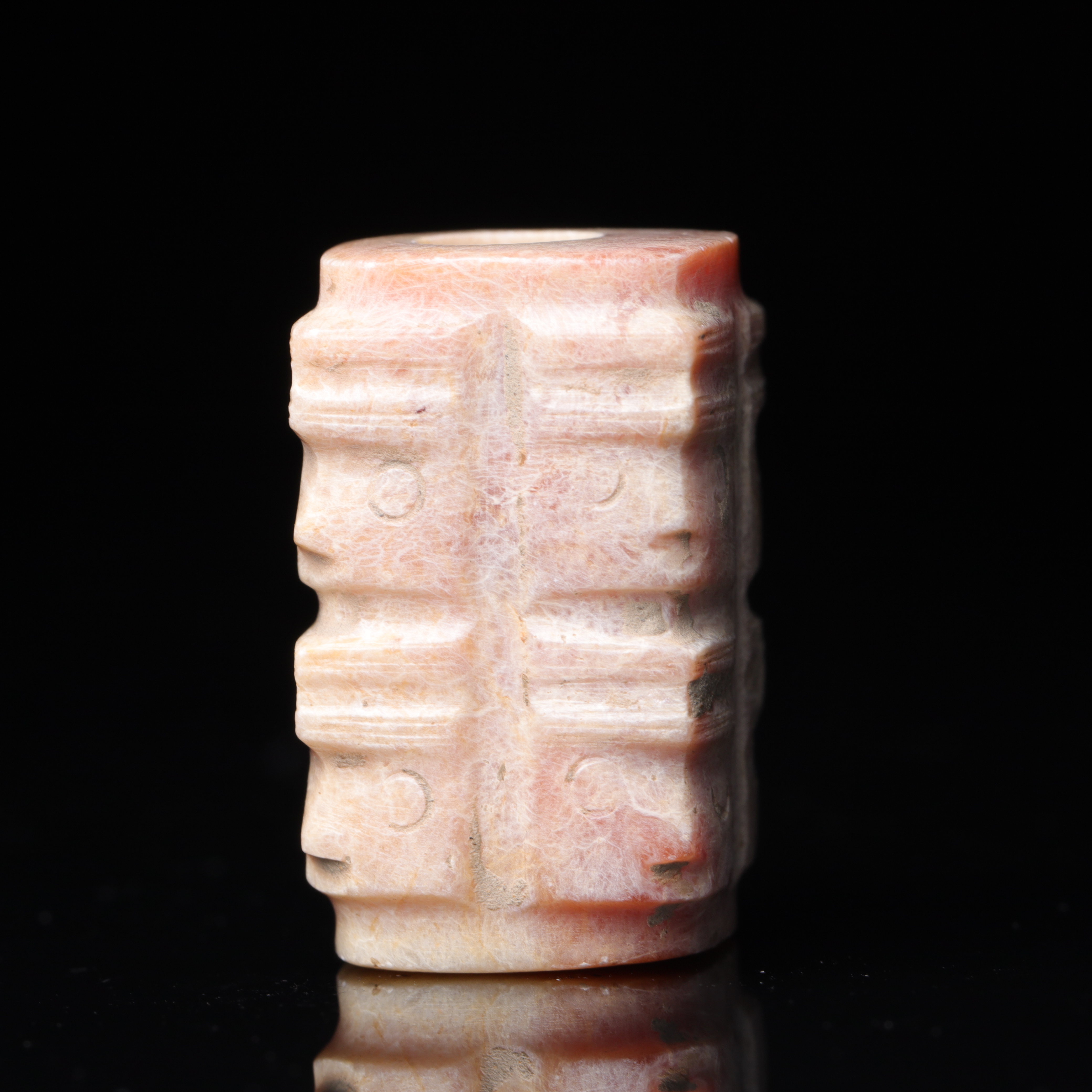 明代地方玉玉琮花件-LM