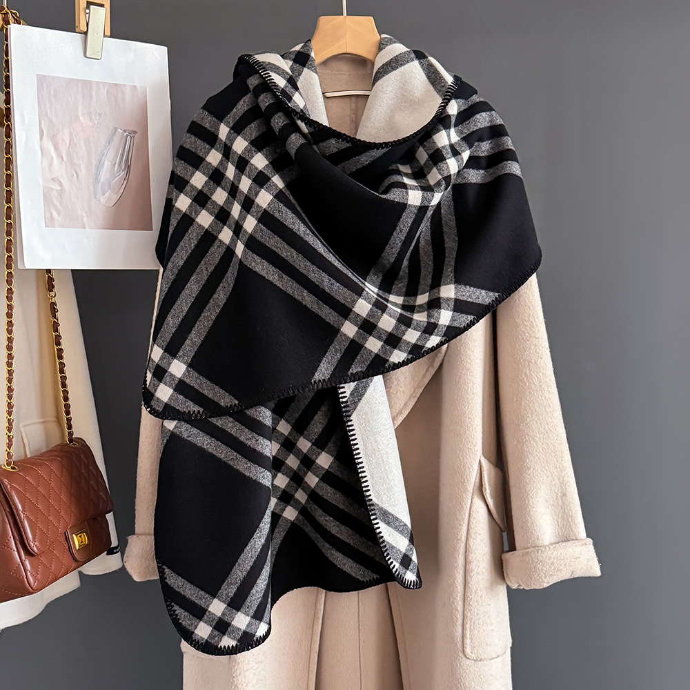 格纹经典欧美风格子成人百搭加厚围巾韩版常规款