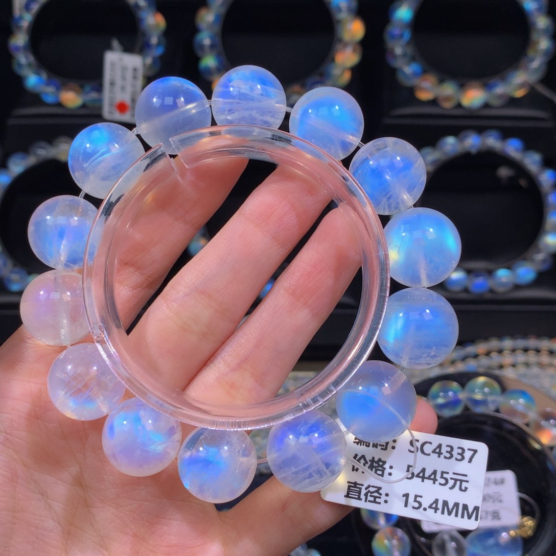 月光石手链未镶嵌印度SC4337#15.4mm