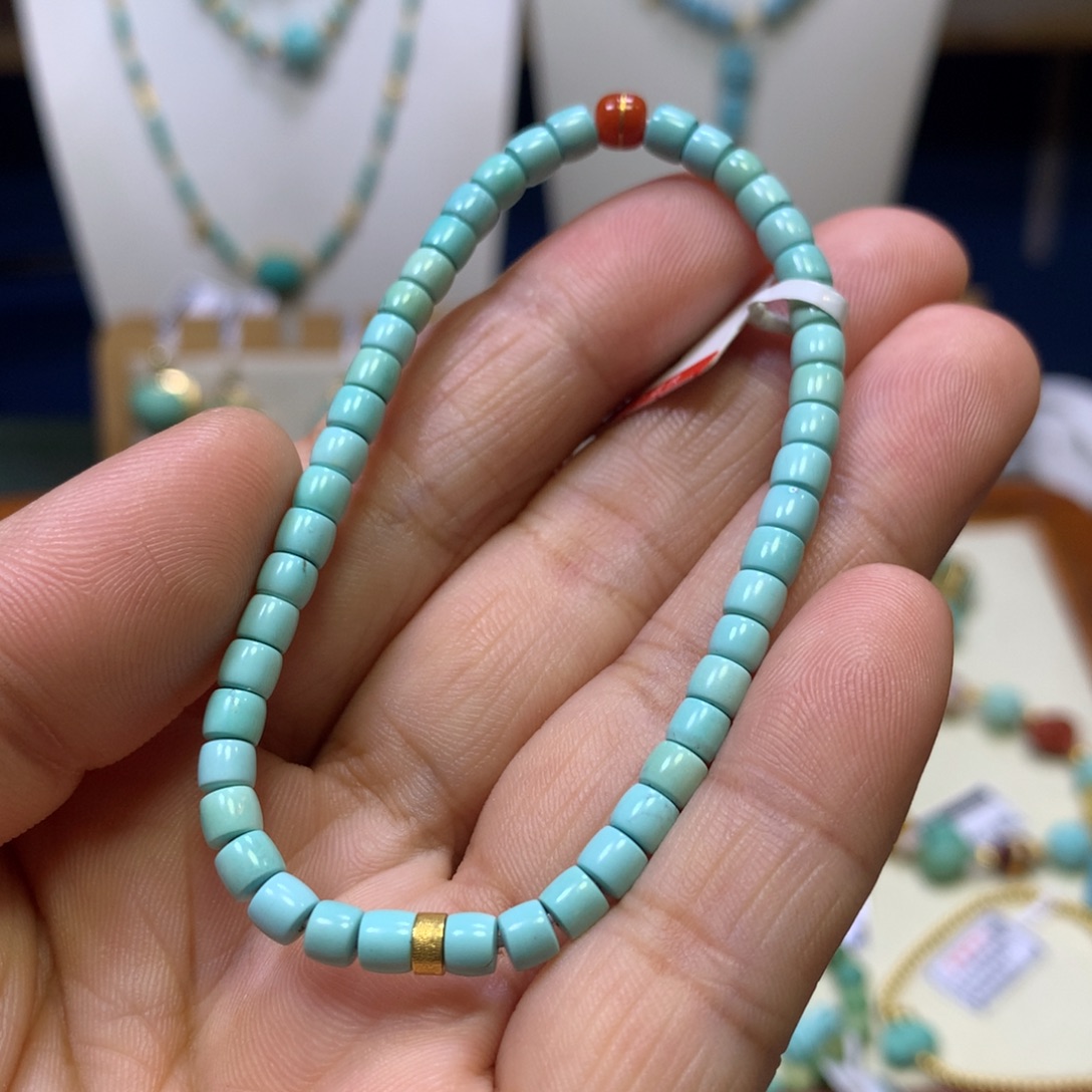 绿松石18K金镶嵌单圈