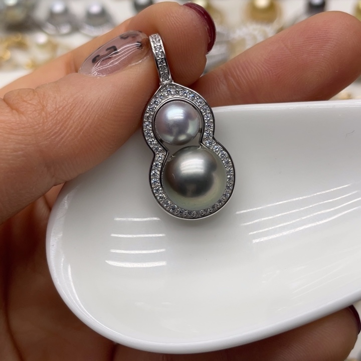 海水珍珠吊坠(不含链)银S925镶嵌