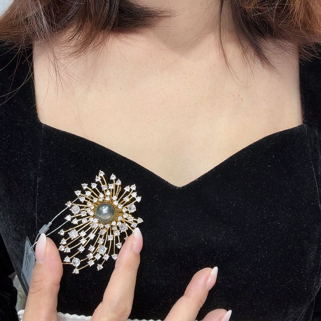 胸饰合金海水珍珠11-12