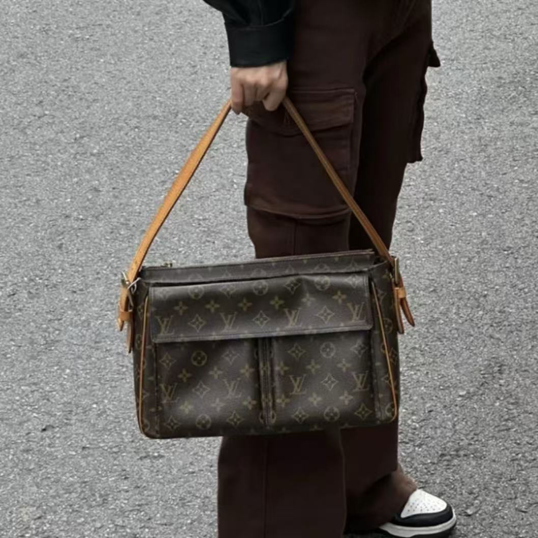 95新 LouisVuitton/路易威登 多宝二奢/00103/中号老花骆驼包 03