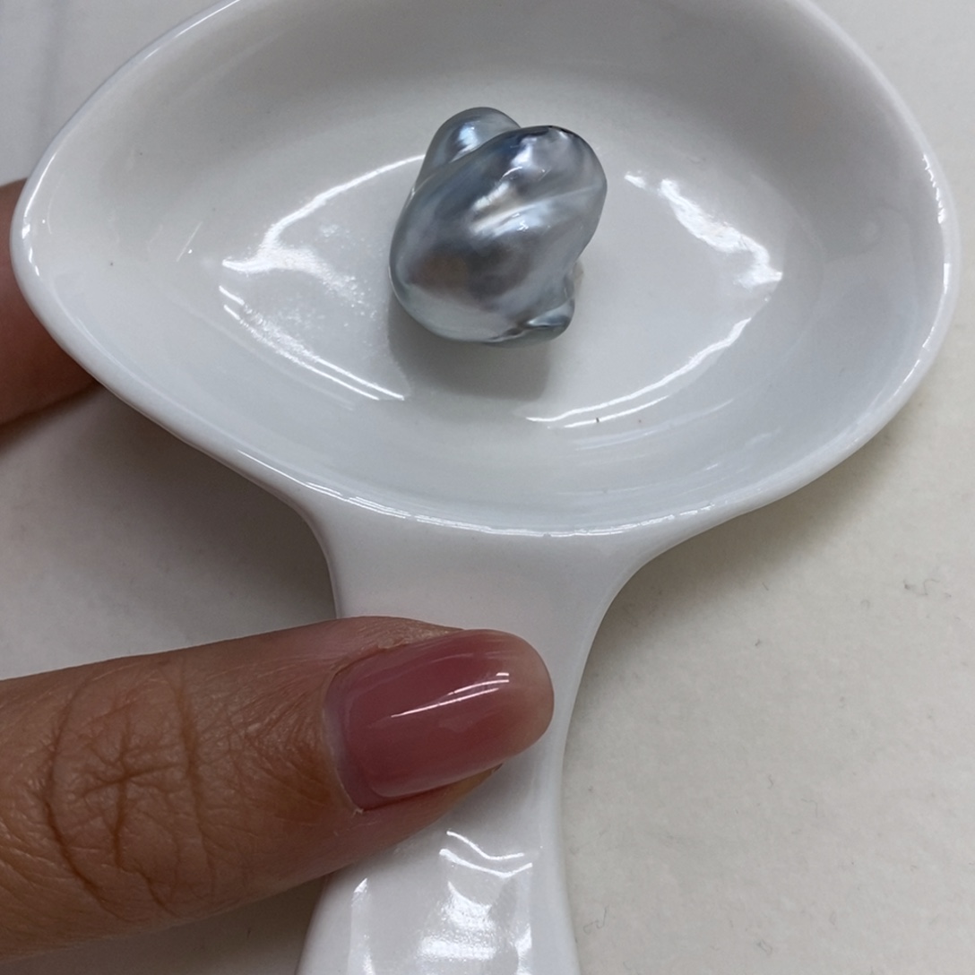 海水珍珠裸珠蓝血巴洛克15.5mm