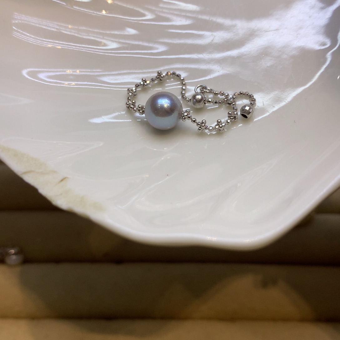 银S925镶嵌戒指海水珍珠