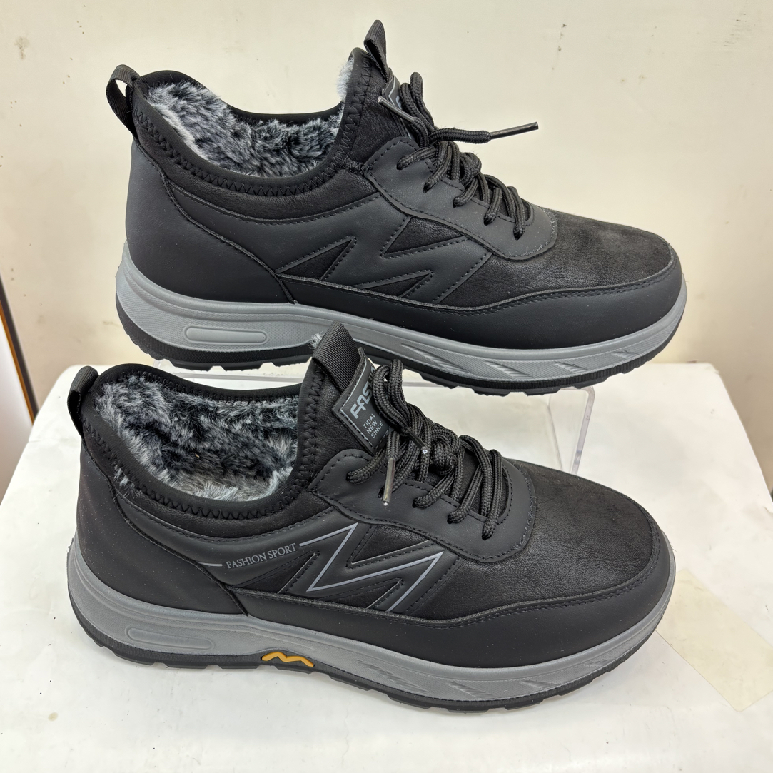 冬季男士加绒加厚防滑保暖加毛休闲棉鞋H08