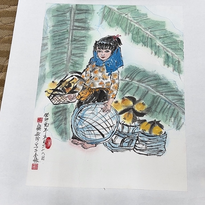 国画花鸟的翅膀和翅膀都被