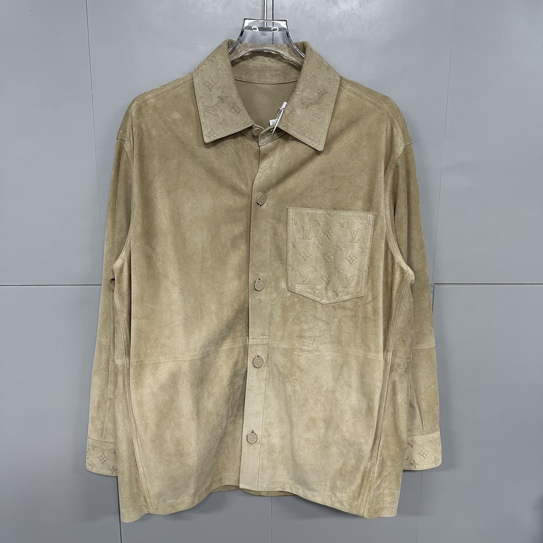 未使用 LouisVuitton/路易威登 老花麂皮夹克外套 48码 D14614