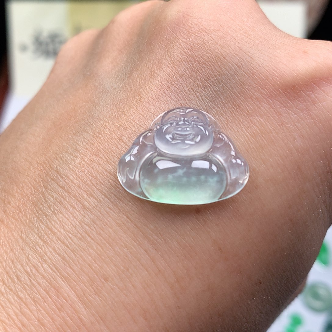 翡翠裸石缅甸天然A货翡翠冰种佛公