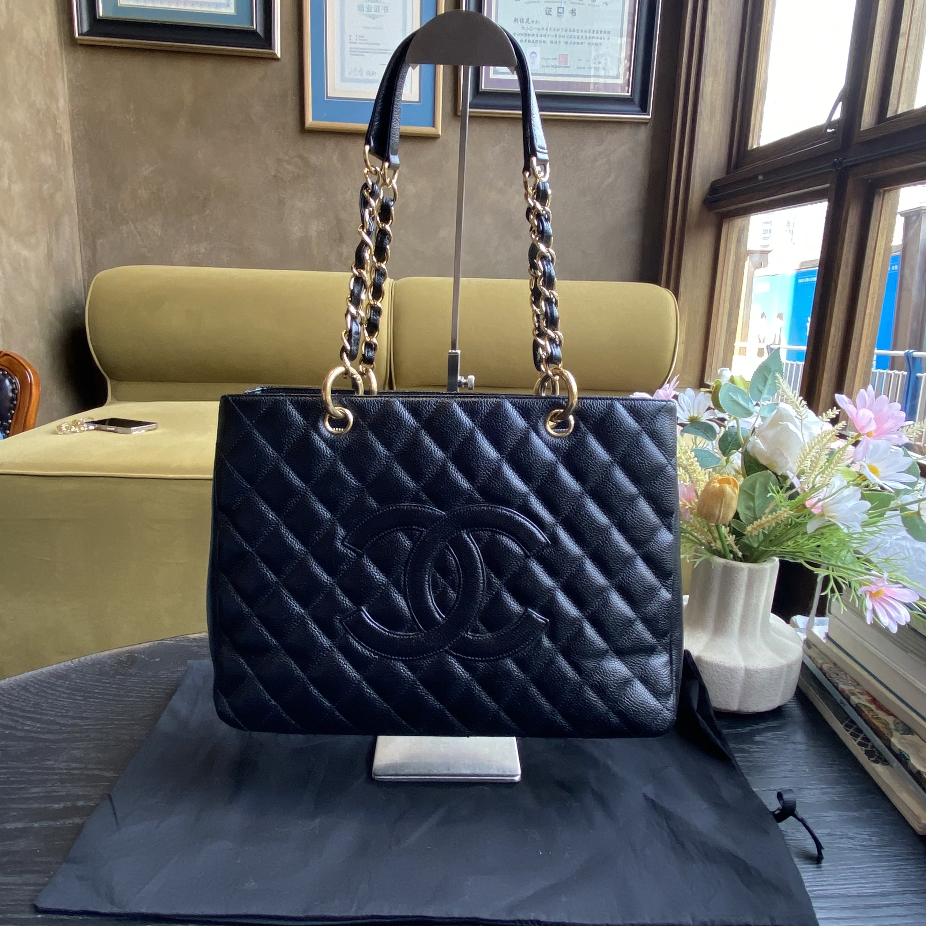 95新 Chanel/香奈儿 香奈儿  GST黑金托特包/SP23767