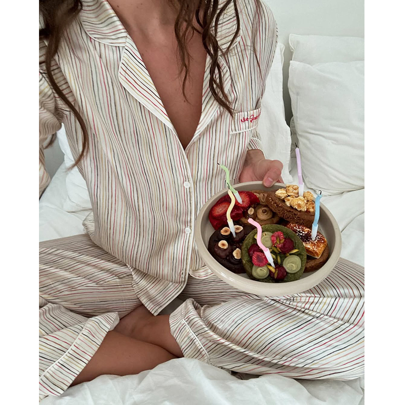 米诗缇【夏日七彩小爱心】小众时尚潮牌设计师可外穿长袖长裤家居服