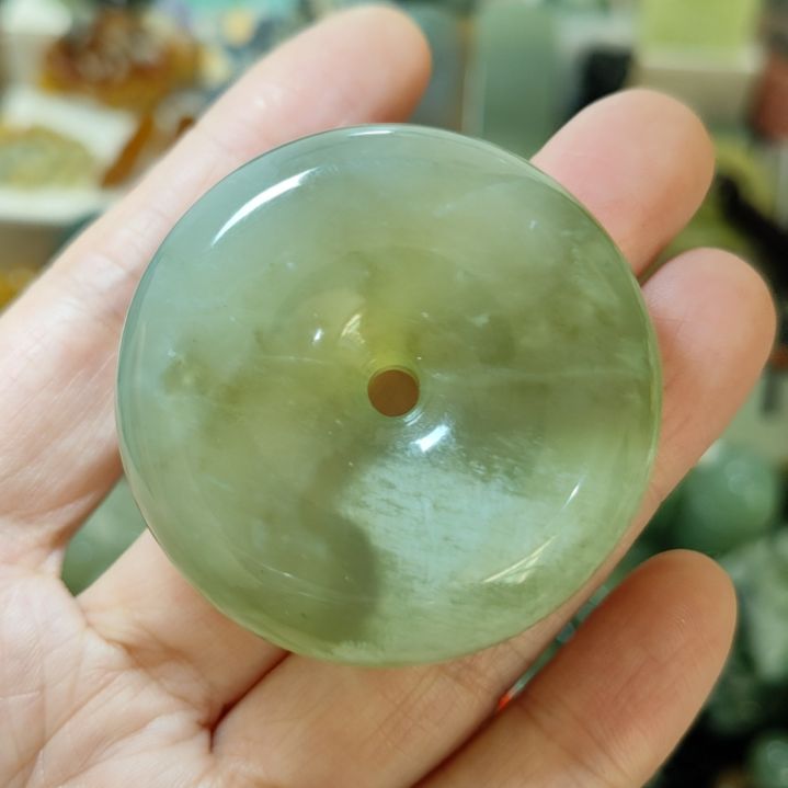 秋***3岫玉未镶嵌微瑕平安扣