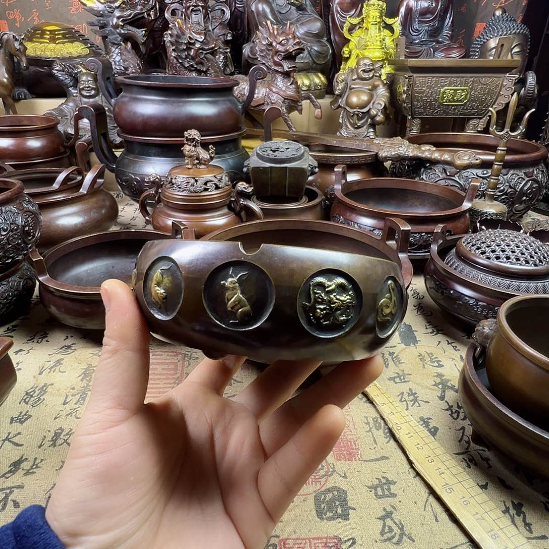 铜香聚宝盆家用香薰炉