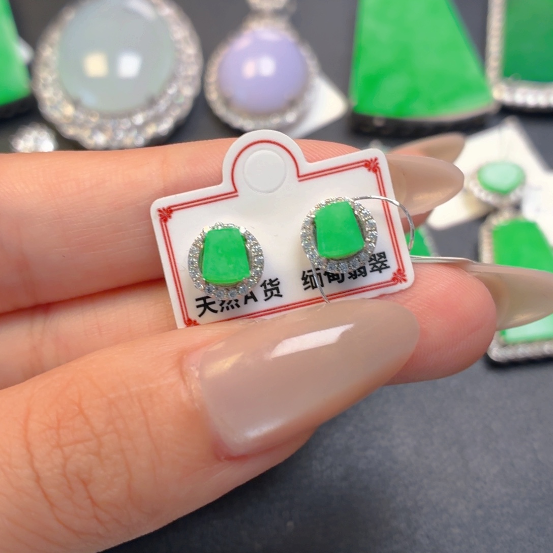 翡翠银S925镶嵌吊坠(不含链)