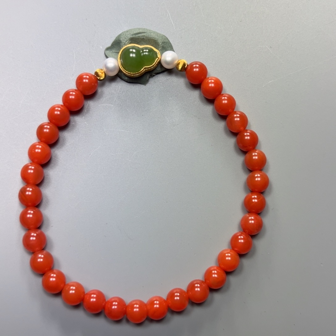 南红玛瑙单圈diy款5mm银S925镀金镶嵌