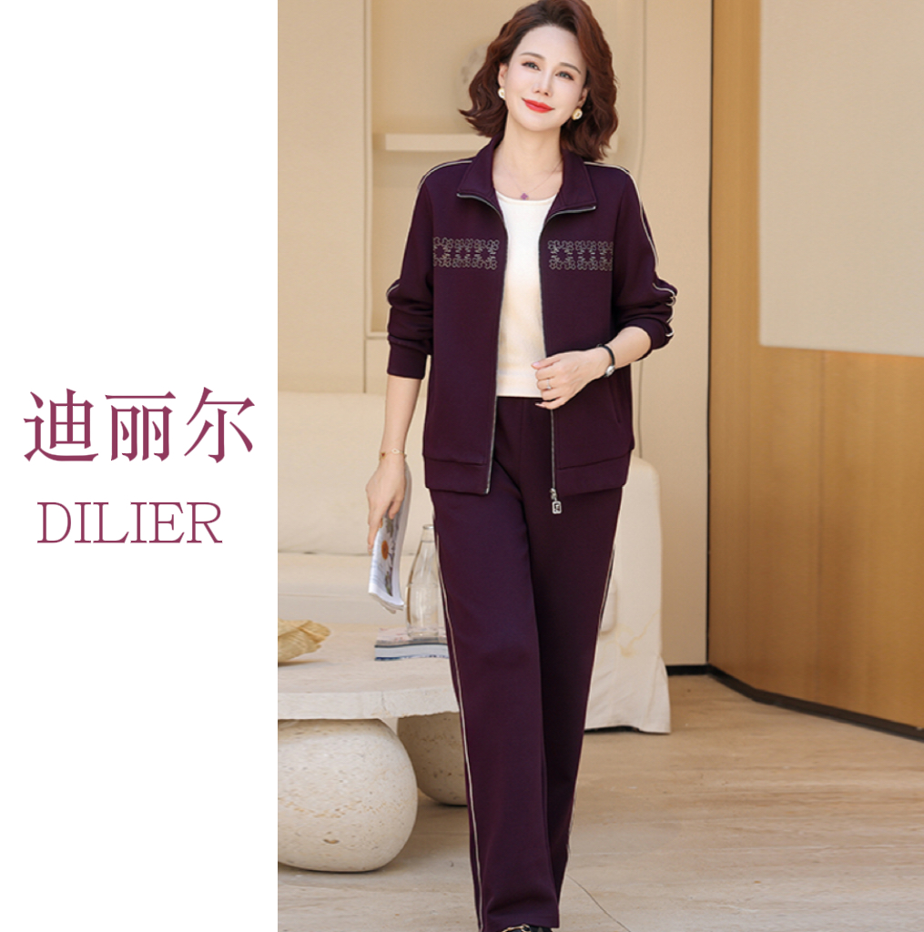 2025秋冬新款洋气运动服中老年女士运动两件套长袖中老年女装显瘦
