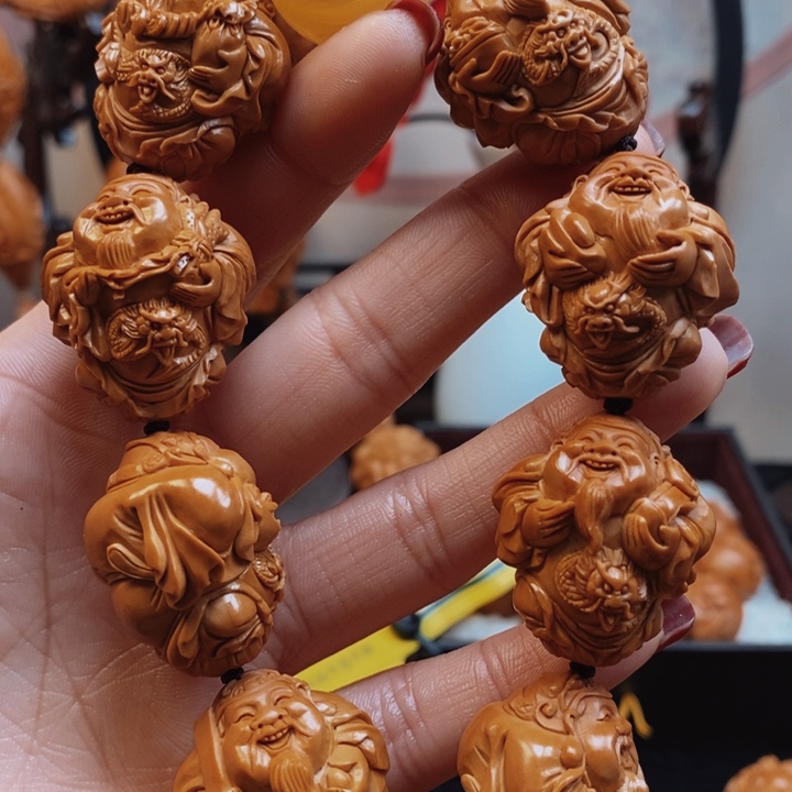 橄榄核手串/手链手工龙财神2.5