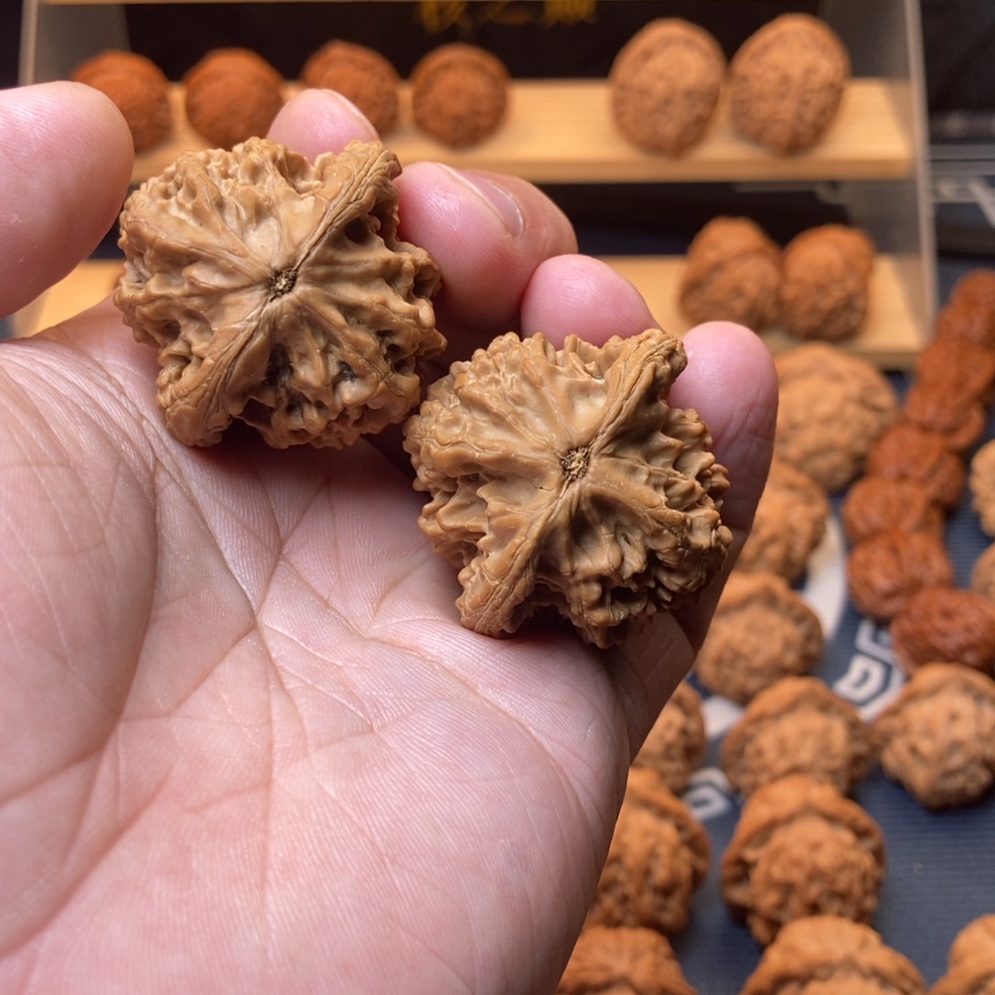 ****k文玩核桃把件39全品精配原树玉华宫粗筋王