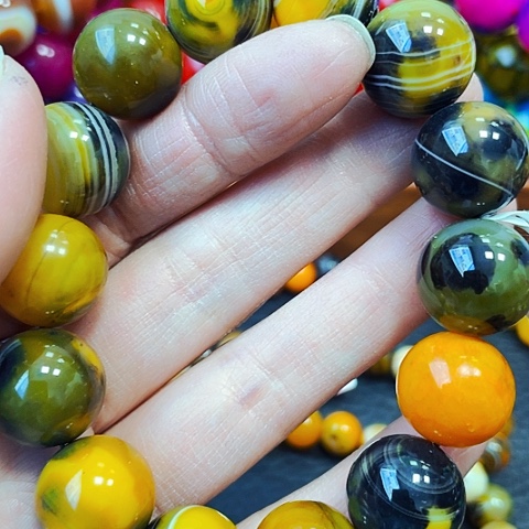 玛瑙/玉髓手链未镶嵌牛黄16