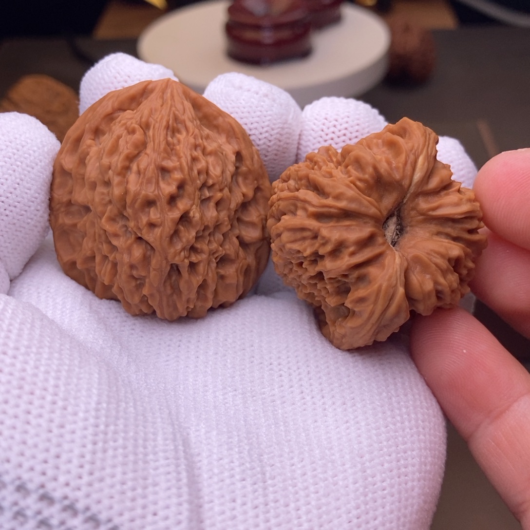 把件文玩核桃拉丝正炮深凹38.2