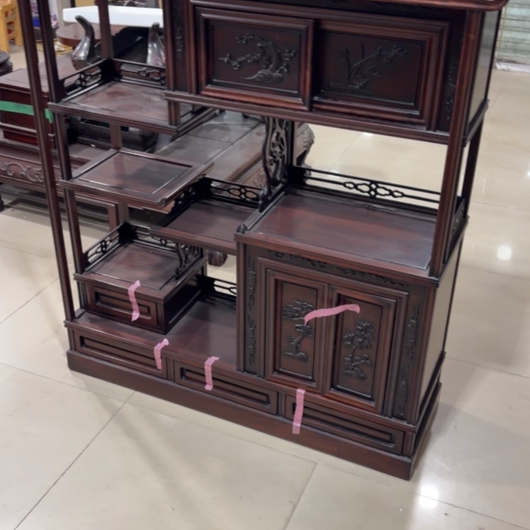 沈***少储物柜花梨木类般若中古美术工艺品