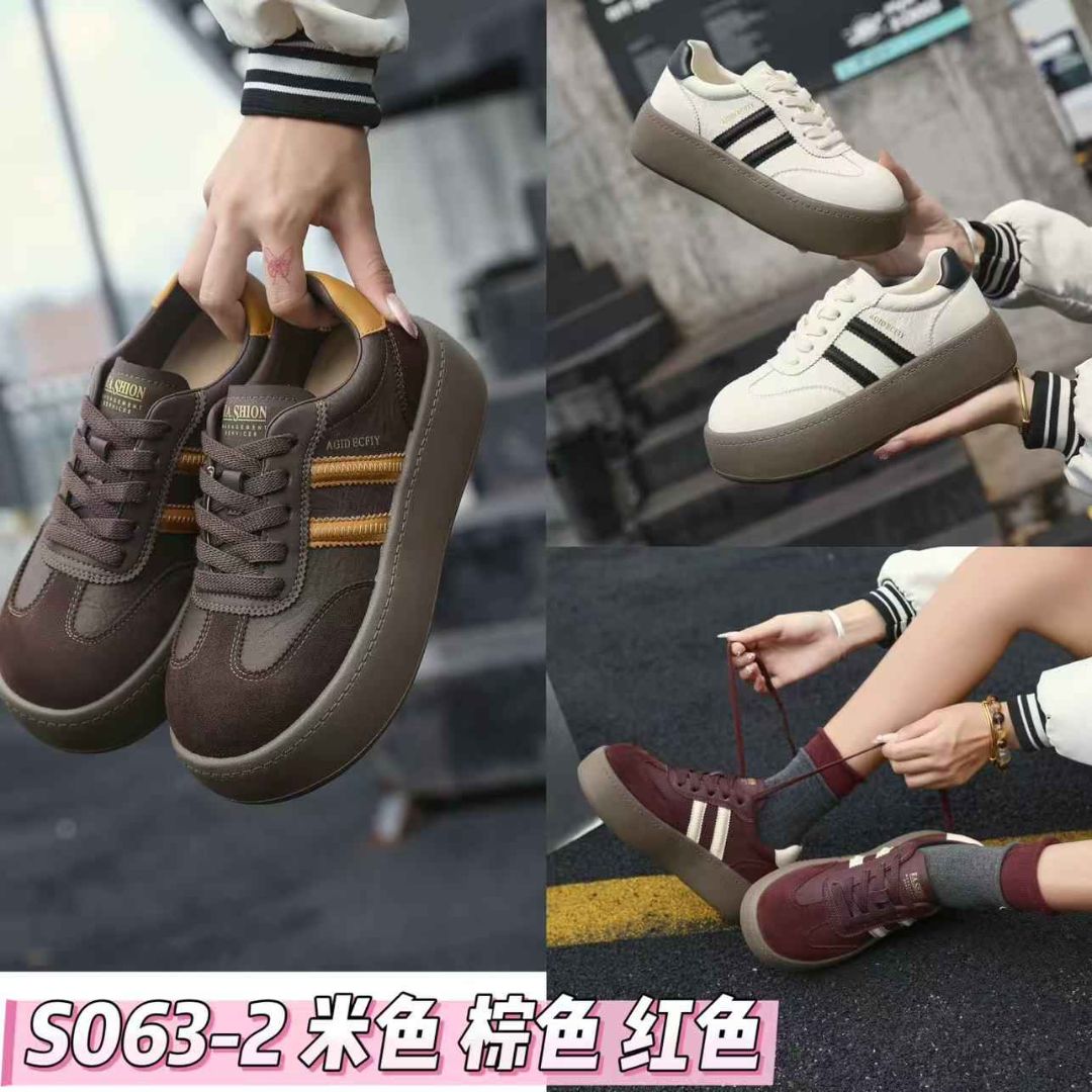 爆款德训鞋女鞋2025年秋季新款休闲鞋厚底增高板鞋时尚百搭063-2S