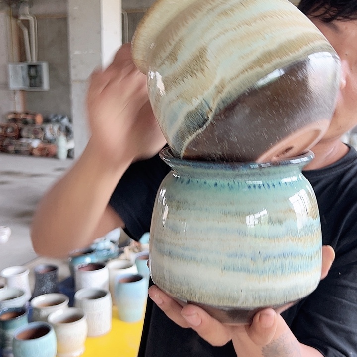 紫砂花盆高14口15