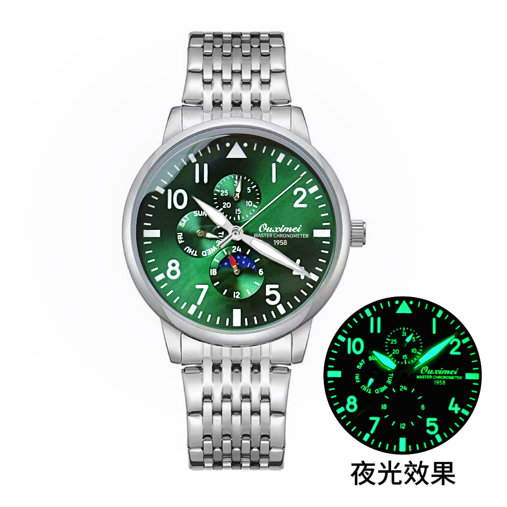 T【专柜直发】全新六针飞行员系列夜显日历全自动男士防水手表