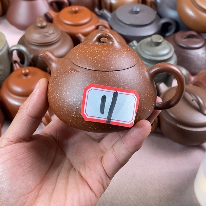 紫砂茶壶红降坡乳瓢