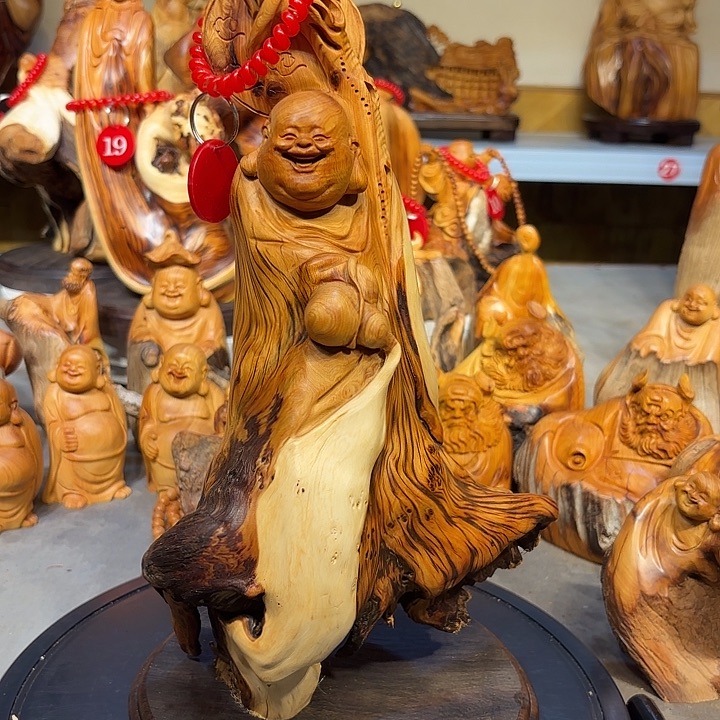 柏木太行崖柏弥勒佛