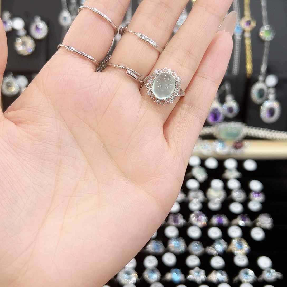 紫晶戒指银S925镶嵌天然