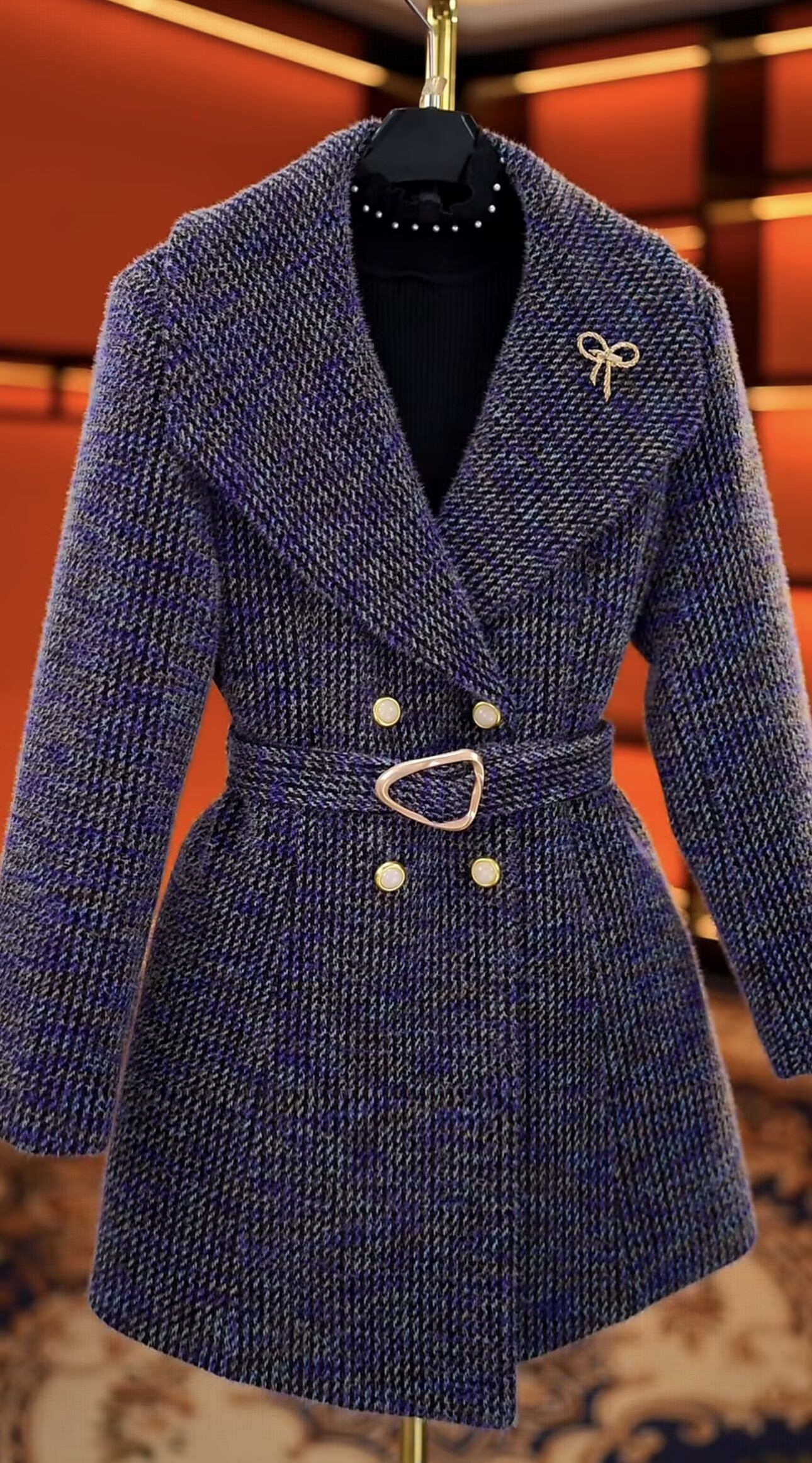 杭州高端羊毛加厚毛呢保暖羽绒服冬季新款时尚设计羽绒服