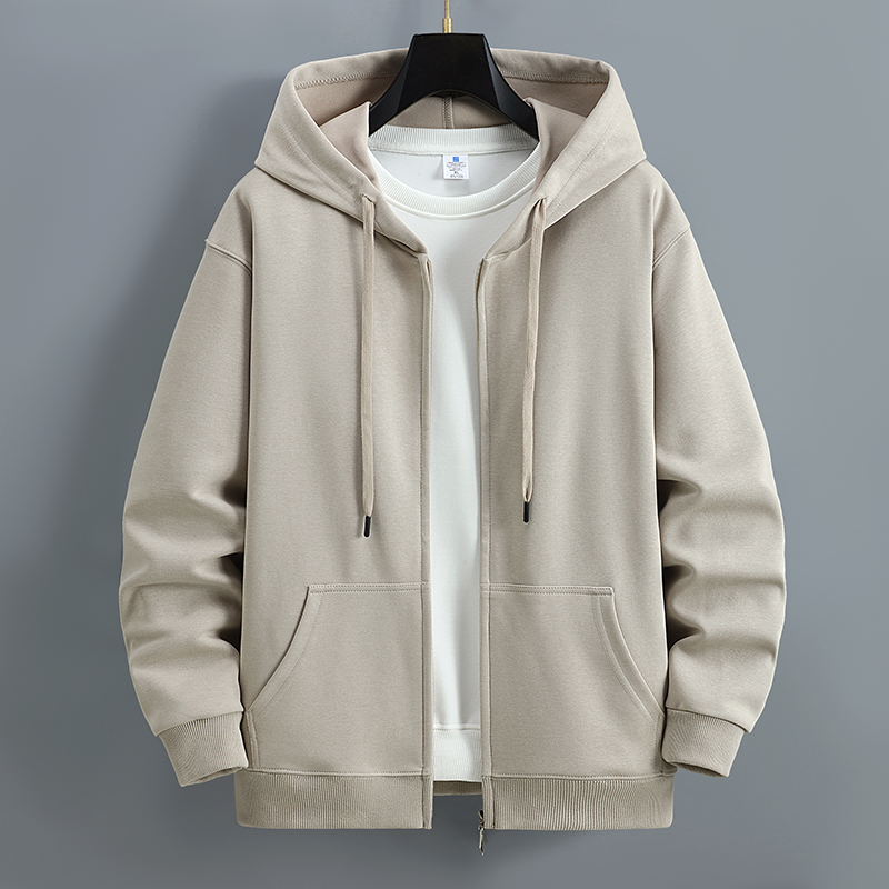 秋季长袖开衫连帽卫衣男士潮流青少年时尚休闲宽松大码外套上衣