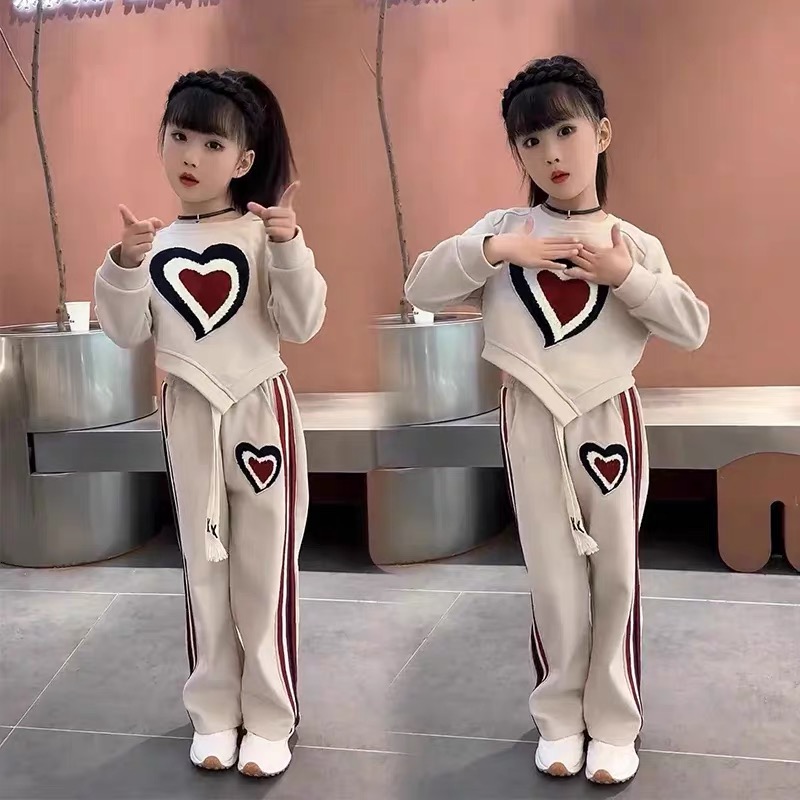 女童运动套装2025新款洋气中大儿童春秋季时髦女孩网红炸街两件套