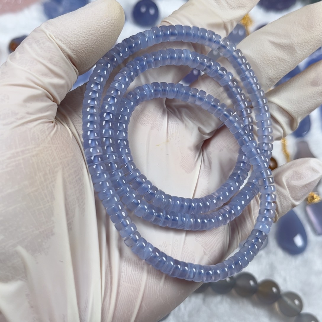 玛瑙/玉髓手链未镶嵌蓝玛瑙手链