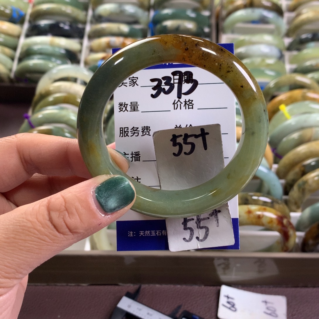 蛇纹石玉未镶嵌手镯3373