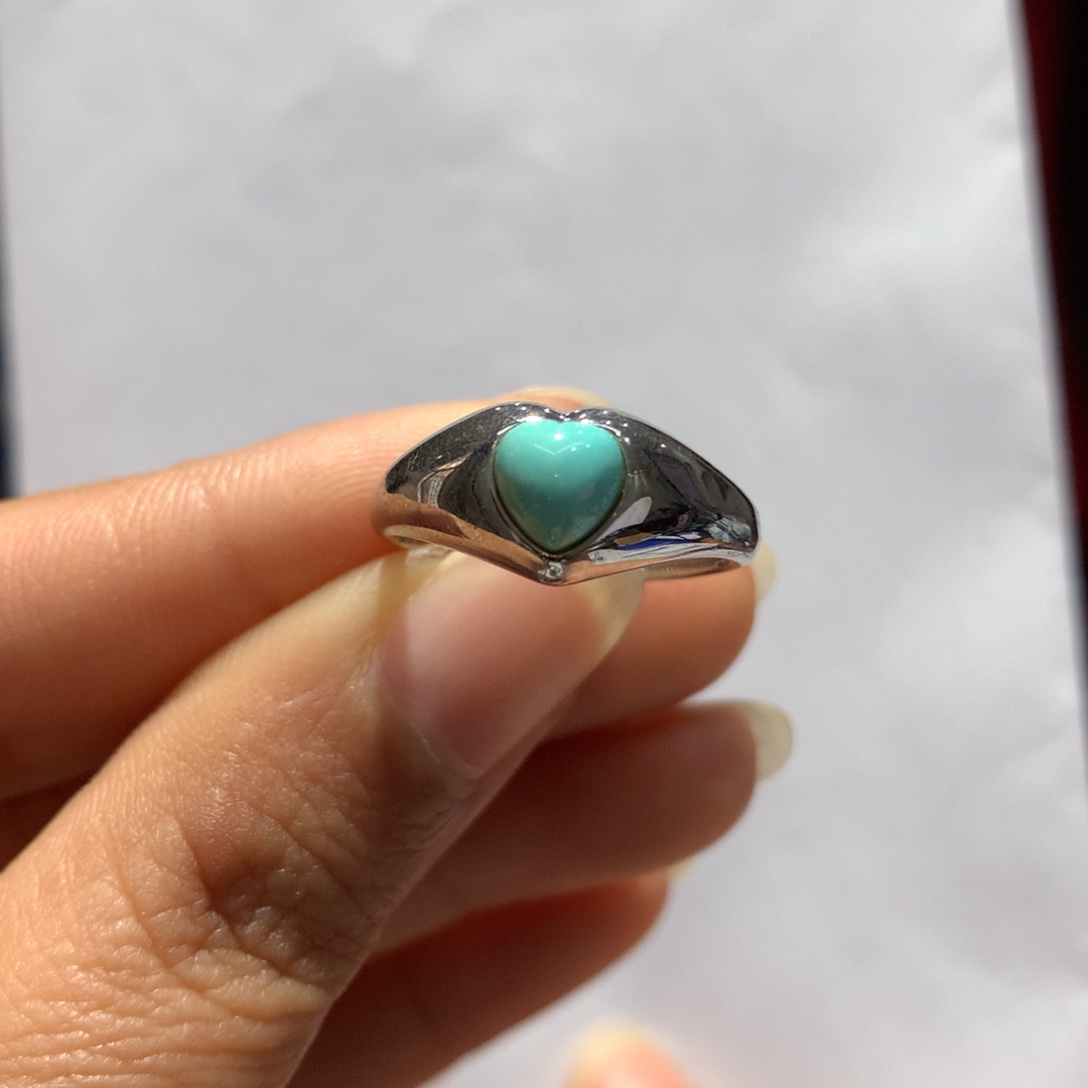 银S925镶嵌绿松石戒指