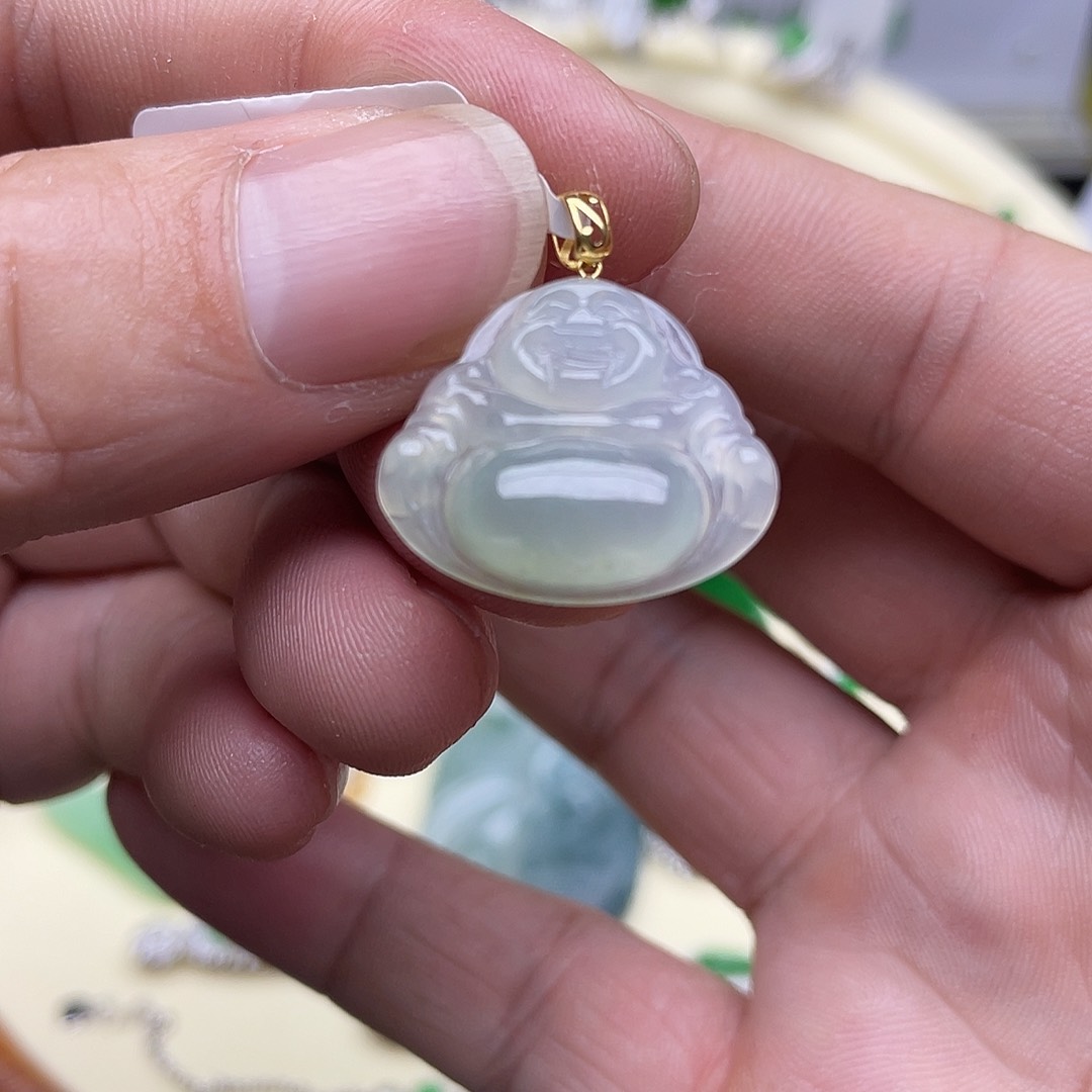 翡翠颈饰18K金镶嵌回流