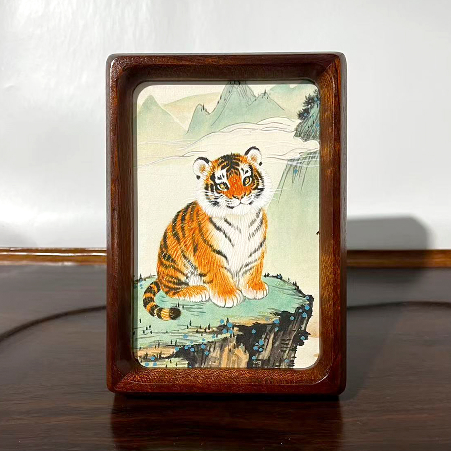 【山林小虎】6纯手绘国风美物治愈系茶室玄关办公室氛围伴手礼国画