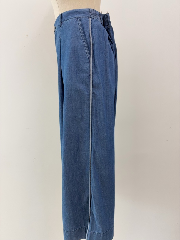 薄款高腰宽松直筒中老年女士百搭休闲棉质牛仔裤裤子阔腿裤九分裤