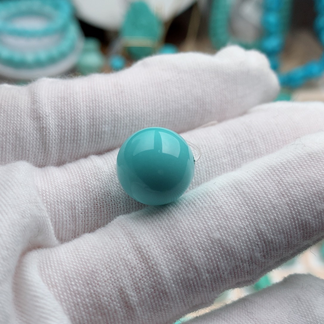 绿松石珠宝奇石未镶嵌13mm