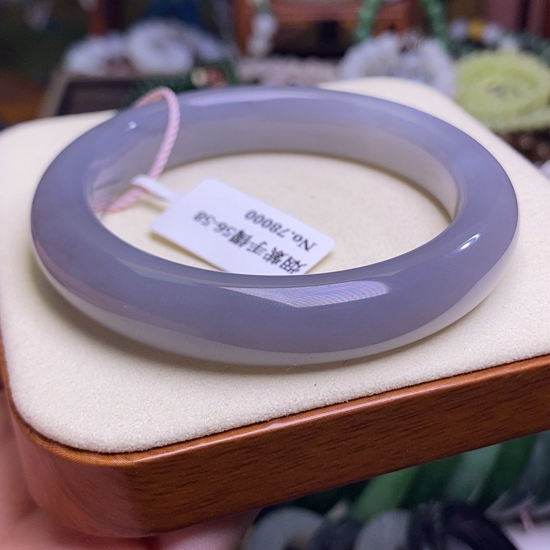 和田玉未镶嵌颈饰浓烟紫老料收藏手镯57