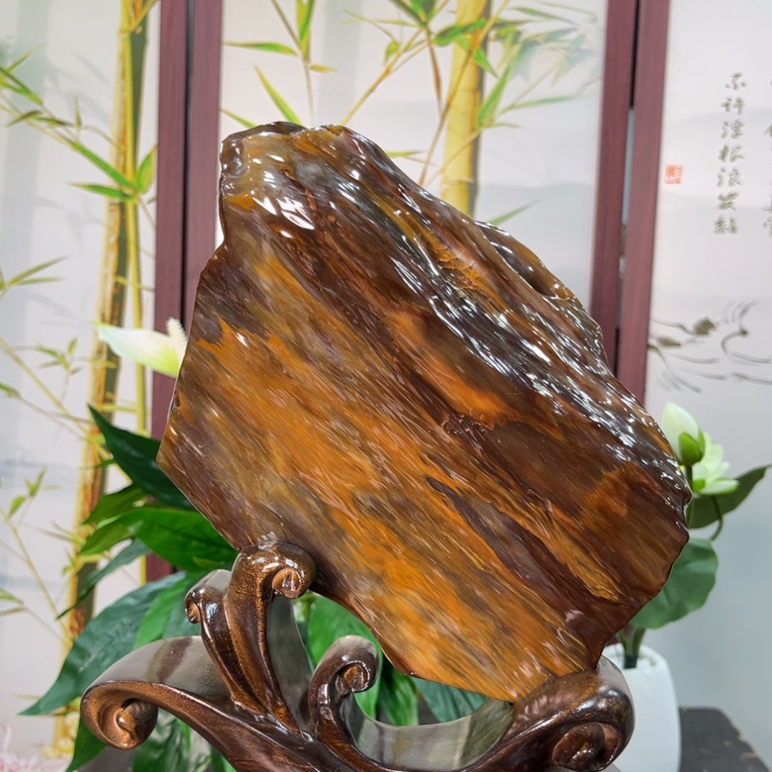 硅化玉（树化玉）摆件未镶嵌