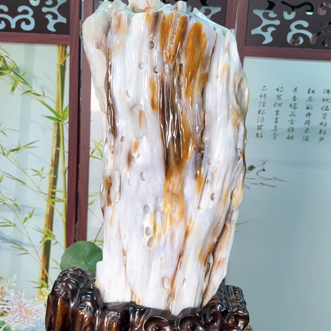 硅化玉（树化玉）摆件未镶嵌