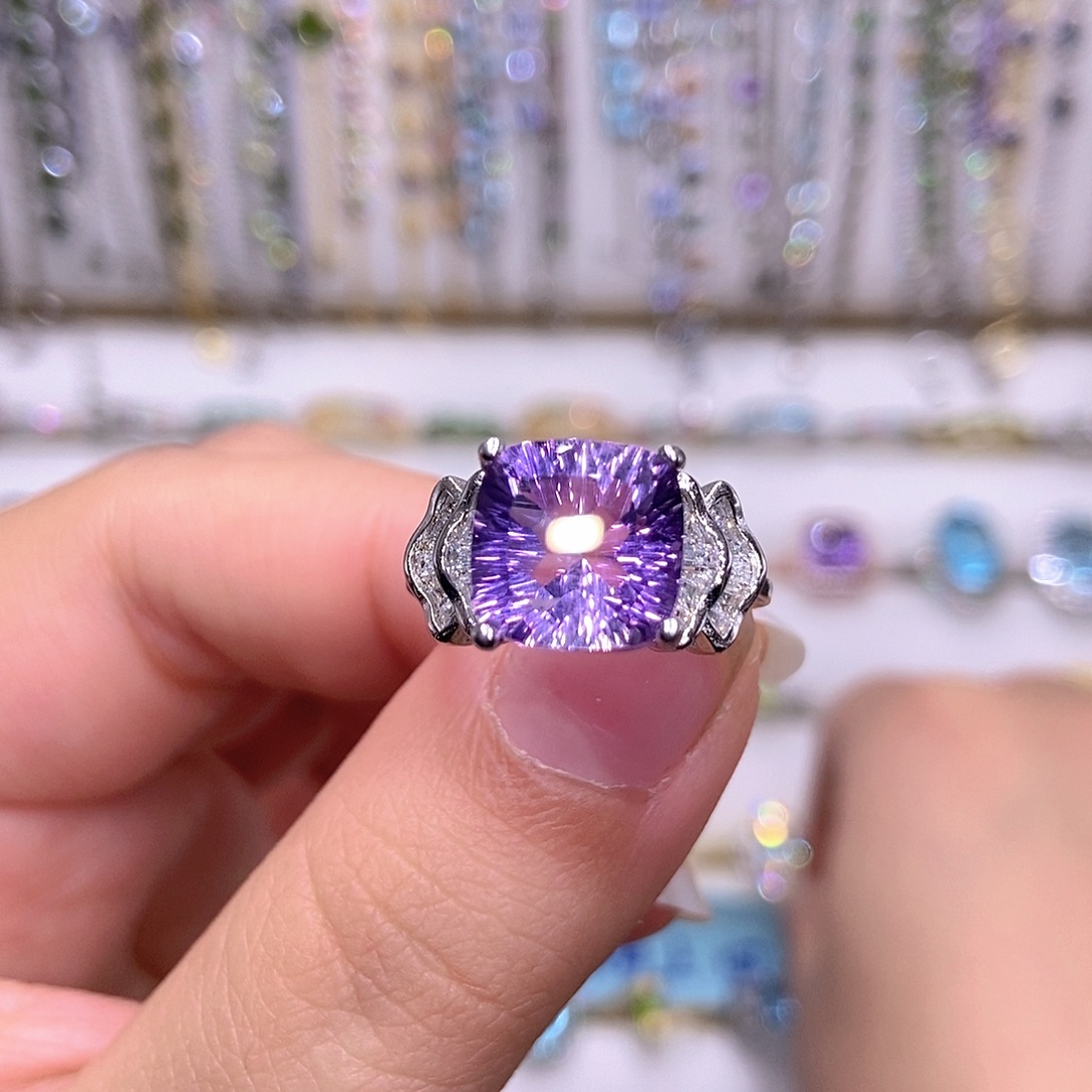 戒指紫晶银S925镶嵌