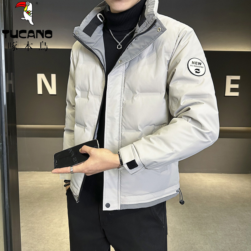 啄木鳥正品冬季新款加厚保暖防寒服男士爆款时尚百搭休闲立领外套